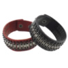 Cowhide Bracelets, Zinc Alloy, with Cowhide nickel, lead & cadmium free, 30mm Approx 9 Inch 