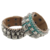 Cowhide Bracelets, Zinc Alloy, with Cowhide, platinum color plated 40mm Approx 9.5 Inch 