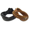 Cowhide Bracelets, Zinc Alloy, with Cowhide nickel, lead & cadmium free, 15mm Approx 17 Inch 