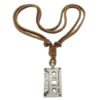 Rindsleder Zinc Alloy Halskette, Kuhhaut, mit Zinklegierung, 2 strängig, frei von Kadmium, 22x45x3mm, Länge:ca. 16-32 ZollInch, verkauft von Strang