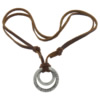 Rindsleder Zinc Alloy Halskette, Kuhhaut, mit Zinklegierung, 2 strängig, frei von Kadmium, 33x33x2mm, Länge:ca. 16-32 ZollInch, verkauft von Strang