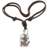 Rindsleder Zinc Alloy Halskette, Kuhhaut, mit Zinklegierung, 2 strängig, frei von Kadmium, 21x31x4mm, Länge:ca. 16-32 ZollInch, verkauft von Strang