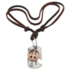 Rindsleder Zinc Alloy Halskette, Kuhhaut, mit Zinklegierung, 2 strängig, frei von Kadmium, 23x39x5mm, Länge:ca. 16-32 ZollInch, verkauft von Strang