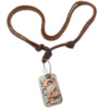 Rindsleder Zinc Alloy Halskette, Kuhhaut, mit Zinklegierung, 2 strängig, frei von Kadmium, 20x36x4mm, Länge:ca. 16-32 ZollInch, verkauft von Strang