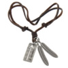 Rindsleder Zinc Alloy Halskette, Kuhhaut, mit Zinklegierung, 2 strängig, frei von Kadmium, 18x39x3mm, 10x57x3mm, Länge:ca. 16-32 ZollInch, verkauft von Strang
