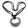 Rindsleder Zinc Alloy Halskette, Kuhhaut, mit Zinklegierung, 2 strängig, frei von Kadmium, 50x43x10mm, Länge:ca. 16-32 ZollInch, verkauft von Strang