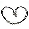 Cowhide Jewelry Necklace, with Zinc Alloy  Approx 20 Inch 