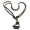 Rindsleder Zinc Alloy Halskette, Kuhhaut, mit Zinklegierung, 36x25.5x4mm, 4mm, 10.5x7.5mm, Länge:ca. 15-30 , verkauft von Strang