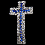 Strass Messing Perlen, Kreuz, plattiert, mit Strass, keine, 20x36x5mm, Bohrung:ca. 2mm, verkauft von PC