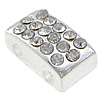Rhinestone Spacer Bar, with Zinc Alloy, Rectangle, plated, with Mideast rhinestone nickel, lead & cadmium free Approx 1.5mm 
