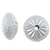 Messing Sternenstaub Perlen, Rondell, silberfarben plattiert, Blume Schnitt & Falten, Bohrung:ca. 1.5mm, 500PCs/Tasche, verkauft von Tasche