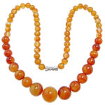 Rote Achat Halskette, Roter Achat, Zinklegierung Schraubschließe, abgestufte Perlen, 6-14mm, Länge:ca. 18 ZollInch, verkauft von Strang