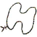 Wrist Mala, Indian Agate, with Elastic Thread, 6.5mm, 8.5mm Approx 28 Inch 