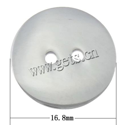 Stainless Steel Button Clasp, Flat Round, plated, Customized, more colors for choice, 16.8x0.9mm, Hole:Approx 1.5mm, Sold By PC