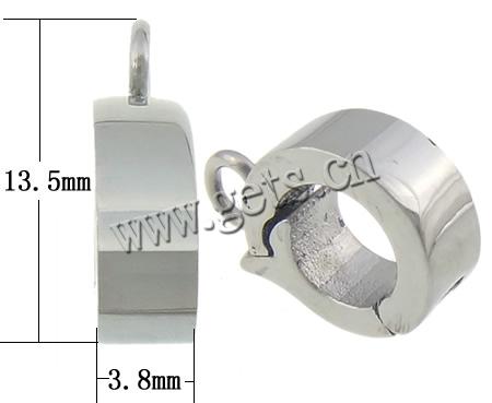 Stainless Steel Fold over Clasp, Round, Customized, original color, 3.8x13.5x9.2mm, Hole:Approx 2.5mm, Sold By PC
