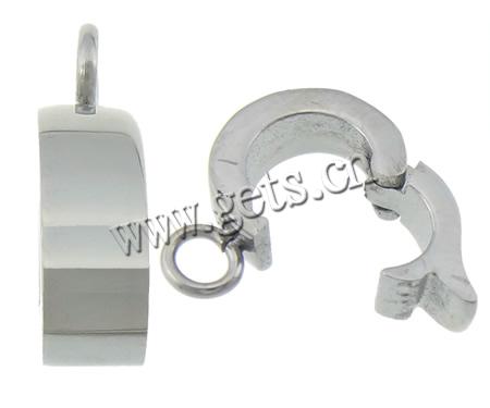 Stainless Steel Fold over Clasp, Round, Customized, original color, 3.8x13.5x9.2mm, Hole:Approx 2.5mm, Sold By PC