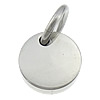 Stainless Steel Tag Charm, Flat Round, Customized, original color Approx 6mm 