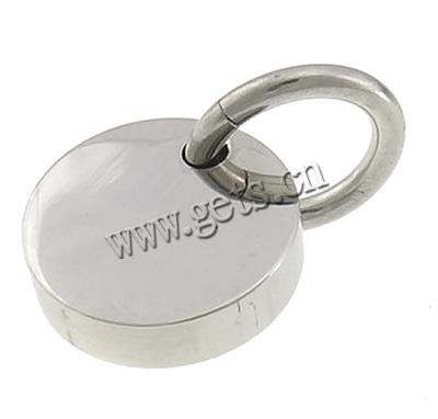 Stainless Steel Tag Charm, Flat Round, Customized, original color, 12x12x3mm, Hole:Approx 6mm, Sold By PC