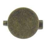 Iron Brooch Findings, with brass setting, Flat Round, plated 19mm 