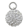 Rhinestone Clay Pave Pendants, with Rhinestone Clay Pave, Round Approx 4mm 