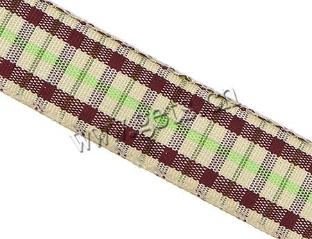 Polyester Ribbon, gingham & different size for choice & double-sided, Length:50 Yard, Sold By PC