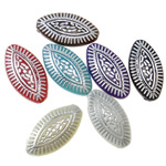 Silber Accent Kunststoff Perlen, Pferdeauge, Silberdruck & Volltonfarbe, gemischte Farben, 14.5x8x4mm, Bohrung:ca. 1.5mm, ca. 2100PCs/Tasche, verkauft von Tasche