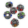 Rhinestone Zinc Alloy Beads, Resin Rhinestone, with Zinc Alloy, Round, plated, with Mideast rhinestone Grade A, 8mm Approx 3mm 
