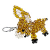Crystal Key Chain, with Zinc Alloy, Donkey, platinum color plated, kumihimo & handmade & faceted mm   