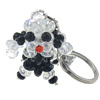 Crystal Key Chain, with Zinc Alloy, Dog, platinum color plated, kumihimo & handmade & faceted, approx :110mm   