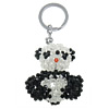 Porte clé en cristal, avec alliage de zinc, panda, Placage de couleur platine, Kumihimo & fait à la main & facettes, approx :120mm  Vendu par PC