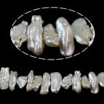 Perles de nacre de culture d'eau douce Biwa, perle d'eau douce cultivée, naturel, blanc, 19-27mm Environ 0.8mm pouce, Vendu par brin