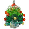 Bündel Kristall Anhänger, mit Glas-Rocailles & Zinklegierung, Weihnachtsbaum, Platinfarbe platiniert, Kumihimo & handgefertigt & facettierte, approx:20x25.5x20mm, verkauft von PC