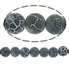 Natural Effloresce Agate Beads, Round dark grey Approx 1.2mm Approx 14 Inch 