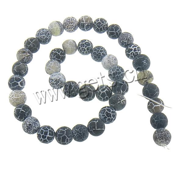Natural Effloresce Agate Beads, Round, more sizes for choice, dark grey, Hole:Approx 1.2mm, Length:Approx 14 Inch, Sold By Strand