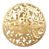 Brass Stamping Pendants, Flat Round, plated, hollow Approx 1.2mm 