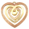 Brass Stamping Pendants, Heart, plated, double-sided 