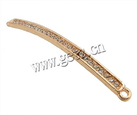 Rhinestone Zinc Alloy Connector, plated, Customized & with Czech rhinestone & 1/1 loop, more colors for choice, 53.5x3.5x2.5mm, Hole:Approx 1.5mm, Sold By PC