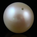 Half Drilled Cultured Freshwater Pearl Beads, Round, natural, half-drilled, white, Grade AA, 12mm Approx 0.8mm 