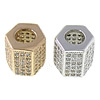 Cubic Zirconia Micro Pave Brass Beads, Tube, plated, micro pave cubic zirconia Approx 3.5mm 