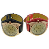 Bracelets de montre pour femmes, alliage de zinc, avec cuir PU, Placage, plus de couleurs à choisir 30mm Environ 9.8 pouce, Vendu par PC