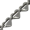 Stainless Steel Cable Link Chain, 304 Stainless Steel, black ionic, heart chain Approx 