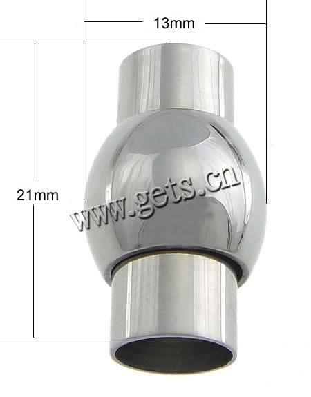 Runder Edelstahl Magnetverschluss, Laterne, plattiert, Kundenindividuell, keine, 13x21mm, Bohrung:ca. 8.2mm, verkauft von PC