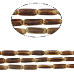 Gefärbtes Holz Perlen, Rohr, 16x5mm, Bohrung:ca. 1mm, Länge:30 ZollInch, 51PCs/Strang, verkauft von Strang