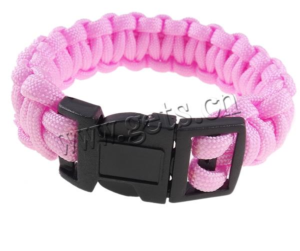 bracelet de suivie, corde en nylon, avec plastique, plus de couleurs à choisir, 22mm, Vendu par brin