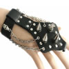 Fashion Ring Bracelet, PU Leather, with Zinc Alloy, platinum color plated, with rivet stud  Approx 22 cm 