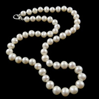 Natural Freshwater Pearl Necklace, iron clasp, Potato & single-strand 7-8mm Approx 17 Inch 