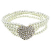 Bracelets de verre perle Zinc Alloy, perle de verre, avec alliage de zinc, Placage de couleur d'or, bracelet perlé & 4 brins & avec strass, plus de couleurs à choisir 4.5mm Environ 6 pouce, Vendu par brin