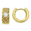 des anneaux de cuivre, laiton, beignet, Placage de couleur d'or, Coupe de fleurs & avec zircone cubique 14mm, Vendu par paire