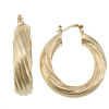 Brass Hoop Earring, plated, corrugated 