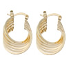 Brass Hoop Earring, plated, corrugated 